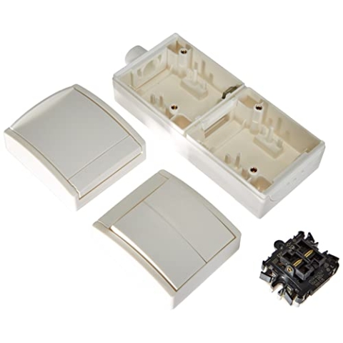Busch-Jaeger 2601/5/20EW-54-503 Kombination SCHUKO® Steckdose, mit Wippschalter Serienschaltung (Thermoplast) Alpinweiß ocean® (IP 44) 2CKA001684A0328