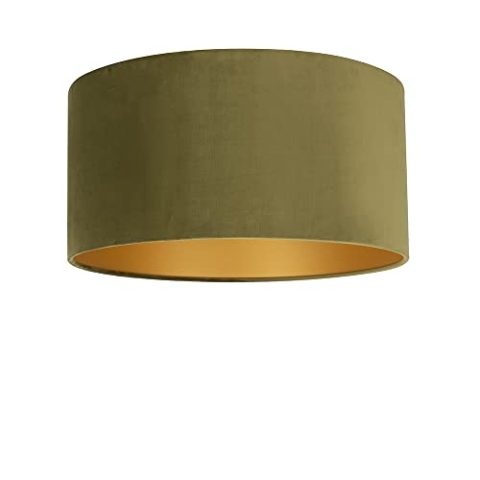 Uniqq Lampenschirm Velours grün Ø 50 cm - 25 cm hoch