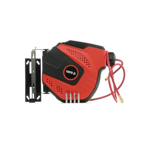 YATO Profi Automatik-Druckluftschlauch Aufroller | 14m lang | 6,5mm Innendurchmesser | abriebfest | beständig gegen Chemikalien