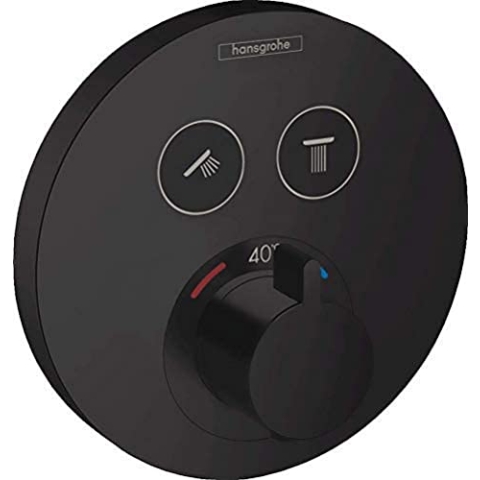 hansgrohe Unterputz Thermostat ShowerSelect S, für 2 Funktionen, Mattschwarz