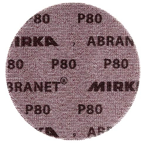 50x MIRKA Haftschleifscheibe ABRANET Grip 150mm K.80 f.HO/Metall/Lack/Ku.