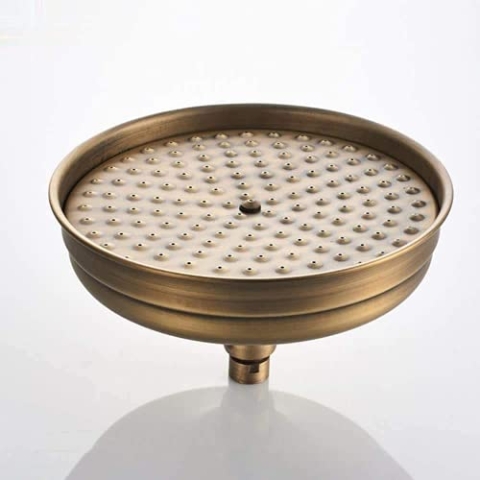 AFUDER Antik Messing rund 8 Zoll Regenduschkopf Badzubehör Ersatzduschkopf Duschkopf Regendusche (Standard 1/2 Zoll)