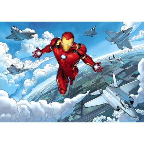 Komar Marvel Vlies Fototapete - Iron Man Flight - Größe: 400 x 280 cm (Breite x Höhe) - Kinderzimmer, Tapete - IADX8-062