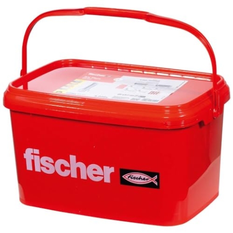 fischer Spreizdübel SX Plus 6 x 30, praktischer Eimer mit 3.200 Nylondübeln, Dübel für optimalen Halt bei Befestigungen in Beton, Vollziegel, Porenbeton, Hochlochziegel uvm.