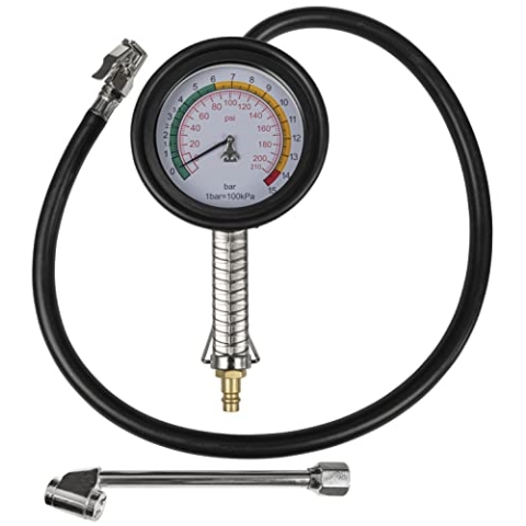 Güde 2752 Reifenfüller "Profi" Luftdruckprüfer bis 11bar, großes Manometer