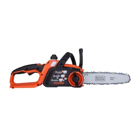Black+Decker Li Ion Akku-Kettensäge 18V GKC1825L20 mit Akku und Ladegerät - Ideal für Holz- & Gartenarbeiten - 25 cm Schwertlänge