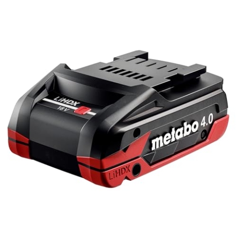 metabo LiHDX Akkupack 18 V 4,0 Ah - Hochleistungsakku mit Tabless-Technologie, Schnellladefähig - Kompatibel mit 18 V CAS Geräten - Lange Laufzeit, Robust und Zuverlässig für Extremanwendungen