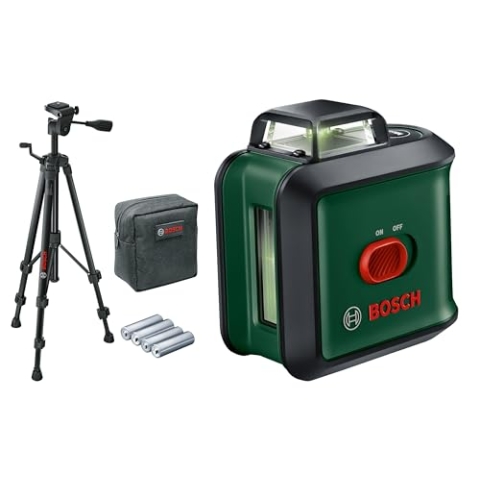 Bosch Kreuzlinienlaser UniversalLevel 360 mit Premium-Stativ (vertikale + horizintale Laserlinien inkl. 360° zum Ausrichten im ganzen Raum)