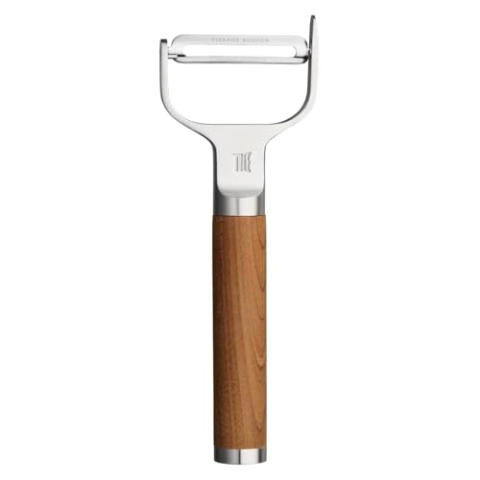 Fiskars Norden Y-Sparschäler mit schwenkbarer Klinge, Länge: 16 cm, Rostfreier Stahl/Birkenholz, 1065246