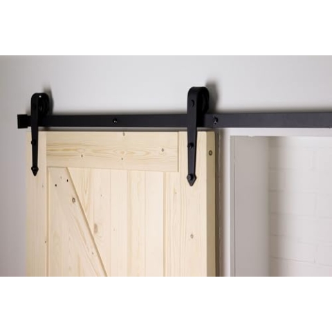Wovar Schiebetürbeschlag Schwarz Rustikal komplett 200 cm - pro Set