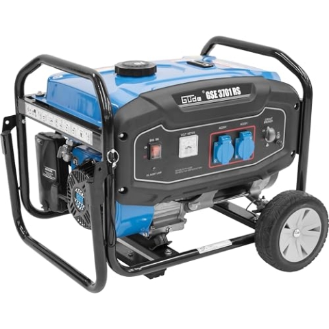Güde Stromerzeuger GSE 3701 RS (4-Takt Motor, Benzin, 4/5,5 (kW/PS), 2x 230 V Steckdosen, max. 2800 W, Laufzeit bis 16 h, Tank 15 L, AVR, Überlastungsschutz, Fahrwerk, TÜV/GS, TEST GUT- SEHR GUT)