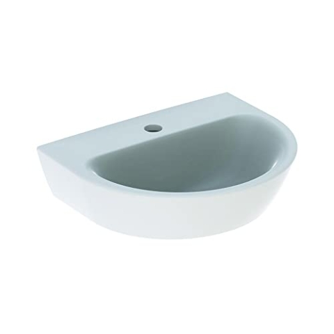 Geberit Renova Handwaschbecken, 1 Hahnloch, ohne Überlauf, Breite: 45cm, 500.494.01.1, Farbe: Weiß