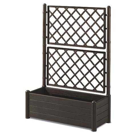 HERSTERA 10014400 Pflanzgefäss con Rankgitter, Dunkelbraun, 100 x 43 x 142 cm