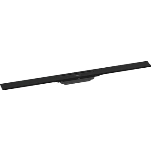 hansgrohe Fertigset Duschrinne RainDrain Flex, Abflussrinne 900mm, Bodenablauf Dusche kürzbar, Mattschwarz