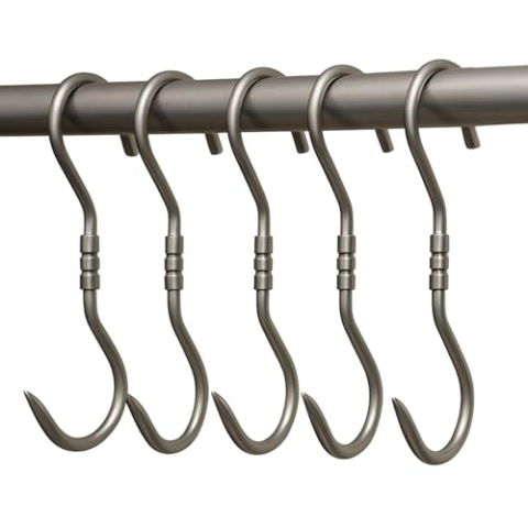 TronicXL 5 Stück PROFI S-Haken - 260x10mm Drehhaken Edelstahl Dreh Haken Wildhaken Zerwirk-haken Swivel Hook Fleischhaken drehbar zum Aufhängen von Wild Fisch Würste Parma Schinken Wildschwein