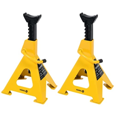 YATO 2PCS Gelbe Metall Jack Stands 31 x 27 x 47 cm (L x B x H) 382-600 mm Höhe 6T Tragfähigkeit