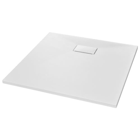 vidaXL Duschwanne Duschtasse Brausewanne Brausetasse Duschbecken Dusche Wanne Bad Badezimmer SMC Weiß 80x80cm Niedrige Schwelle 9cm Ablauföffnung