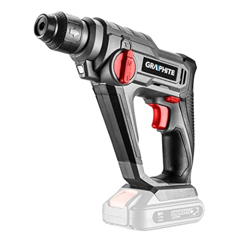 Graphite 58G009 Kombihammer, Akku, Leistung 0,8 J, 0,22 W, 18 V, Schwarz, Einheitsgröße
