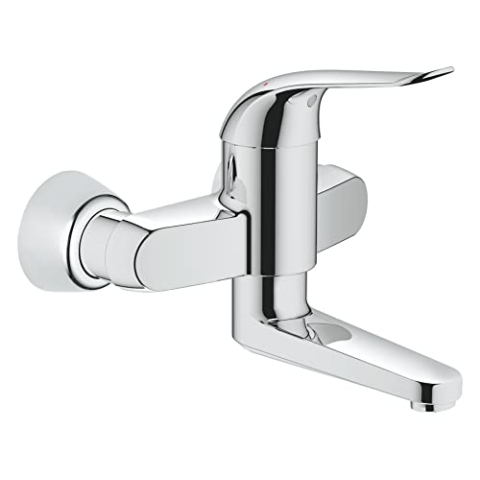 GROHE EUROECO SPEZIAL Einhand-Waschtischbatterie DN 15 Ausladung 197 mm, S-Anschlüsse chrom (32767000)