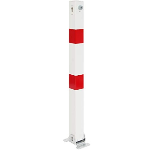 Alberts 787004 Absperrpfosten Klappy | wahlweise in verschiedenen Ausführungen | zum Aufschrauben, umlegbar | weiß | Pfosten 70 x 70 mm | Höhe über Boden 100 cm