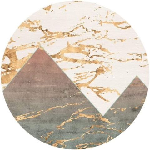 Komar DOT runde und selbstklebende Vlies Fototapete Precious Peaks - Ø Durchmesser 125 cm - 1 Stück - Tapete, Dekoration, Wandtapete, Wandbild, Wandbelag, Designtapete - D1-054