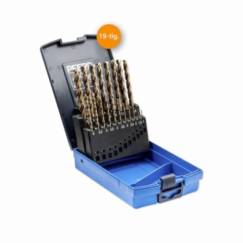 PFERD Spiralbohrer-Set INOX, 19-tlg. | Ø 1-10 mm, HSS-E Co5 N, DIN 338, 135° | 25203703 - für zähe und harte Werkstoffe
