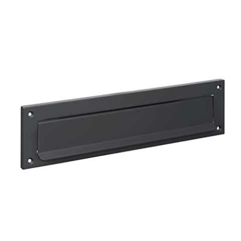 Einwurfklappe Briefklappe 31x8 cm Briefeinwurf mit vier Befestigungslöchern in Anthrazit RAL7016 Zeitungsklappe für Haustüren C4-Format Abdeckung für Außen
