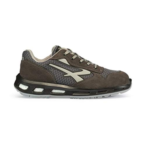 U-Power Red Lion Push, Unisex-Sicherheitsschuhe, leichte, flexible, pannensichere Lederturnschuhe, mit Infinergy-Einsatz, mit Aluminium-Zehenkappen - Grey 45