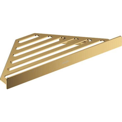 hansgrohe AddStoris - Duschablage, Duschkorb, Eckregal Bad, Duschregal Ecke, Seifenkorb, Seifenablage Dusche, Badezimmer Zubehör, Polished Gold Optic, 41741990