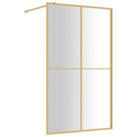 vidaXL Duschwand, Duschrückwand für Begehbare Dusche, Duschabtrennung aus Sicherheitsglas, Duschtrennwand Duschkabine, ESG Klarglas Golden