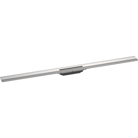 hansgrohe Fertigset Duschrinne RainDrain Flex, Abflussrinne 1200mm, Bodenablauf Dusche kürzbar zur Wandmontage, Edelstahl gebürstet