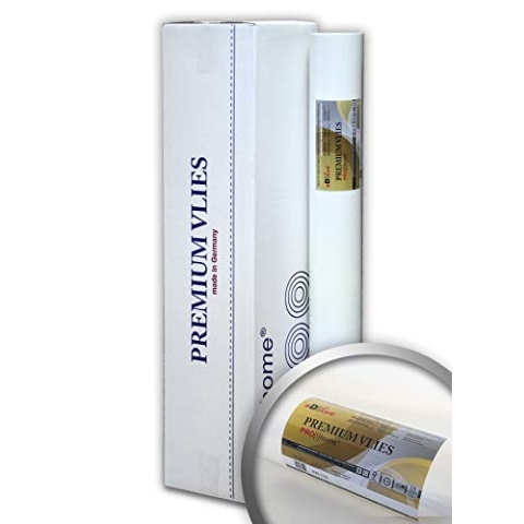 PROFHOME PremiumVlies 150 g Profi-Malervlies Renoviervlies Glattvlies überstreichbare Vliestapete weiß 1 Karton 100 qm FSC® MIX CREDIT Nr. TSUD-COC-001718-KR