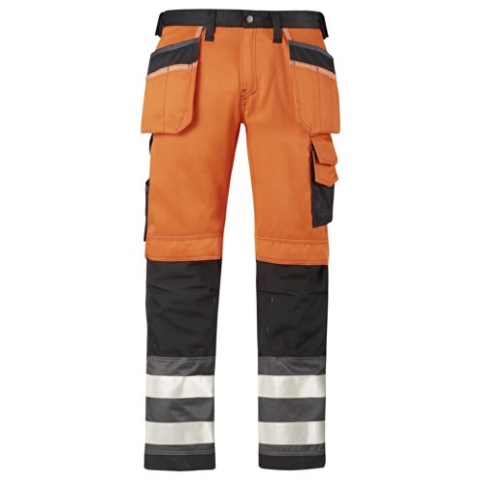 Snickers Warnhose mit Holstertaschen Klasse 2, 1 Stück, 254, orange/schwarz, 32335574254