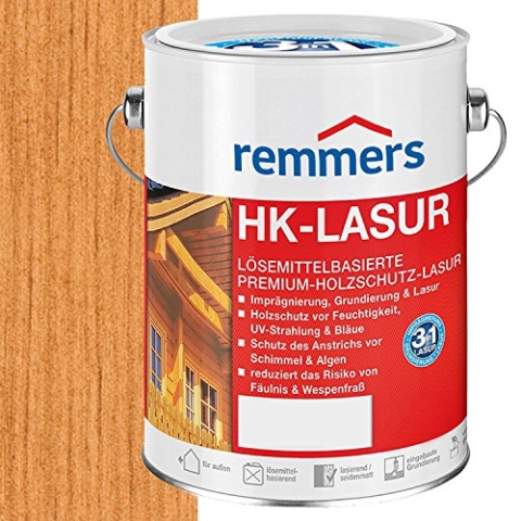 Remmers HK-Lasur 3in1 pinie/lärche, 10 Liter, Holzlasur aussen, 3n1: Imprägnierung, Grundierung & Lasur, Holzschutz vor Feuchtigkeit & UV-Strahlung
