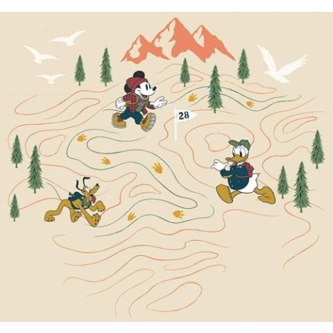 Komar Disney Vlies Fototapete - Mickey Meets the Mountain - Größe: 300 x 280 cm (Breite x Höhe) - Kinderzimmer, Tapete, Berge, IADX6-035