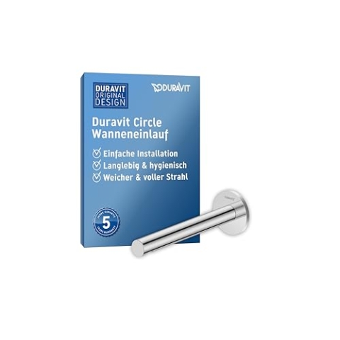 Duravit Circle Wanneneinlauf, Badewanneneinlauf mit runder Wandabdeckung, Zulauf Badewanne, Chrom