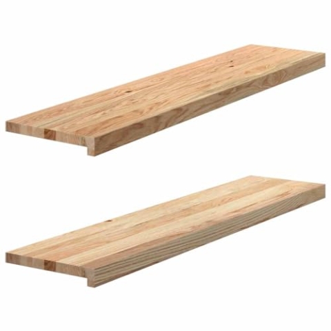vidaXL Fensterbänke 2 STK. Unbehandelt 110x30x2 cm Massivholz Eiche, Fensterbrett, Holz Treppenstufe, Holz Fensterbrett, Fensterbank Eichenholz