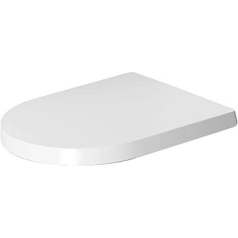 Duravit WC-Sitz ME by Starck Compact, Toilettendeckel aus Urea-Duroplast, Klodeckel mit Edelstahl Scharnieren, Weiß, Länge: 43,8 cm (verkürzte Version)