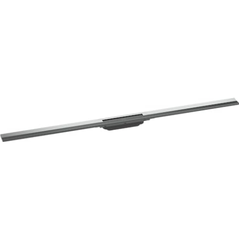 hansgrohe Fertigset Duschrinne RainDrain Flex, Abflussrinne 1200mm, Bodenablauf Dusche kürzbar, Chrom