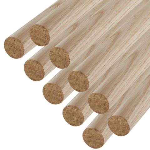10 Stück SOTECH Eiche Rundstäbe glatt Ø30 x 800 mm Rundhölzer Holzstäbe zum Basteln oder als Garderobenstangen