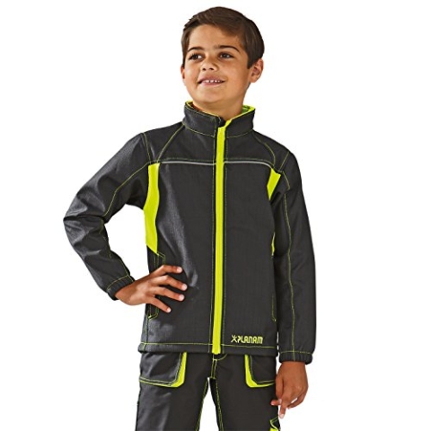 Größe 122/128 Kinder Planam Junior Softshelljacke anthrazit gelb Modell 6130