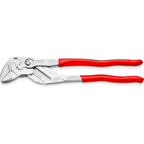 KNIPEX Zangenschlüssel Zange und Schraubenschlüssel in einem Werkzeug mit Kunststoff überzogen verchromt 300 mm 86 03 300 SB