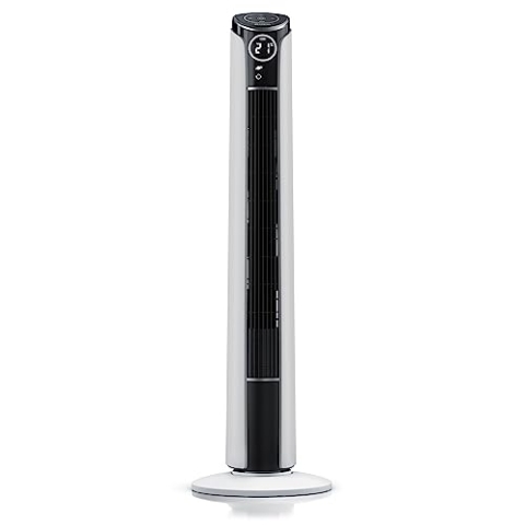 Brandson - Turmventilator mit Fernbedienung 108 cm - Ventilator 10 Grad neigbar - mobiler Lüfter - Standventilator mit Oszillation - 3 Geschwindigkeiten 4 Lüftungs-Modi, GS