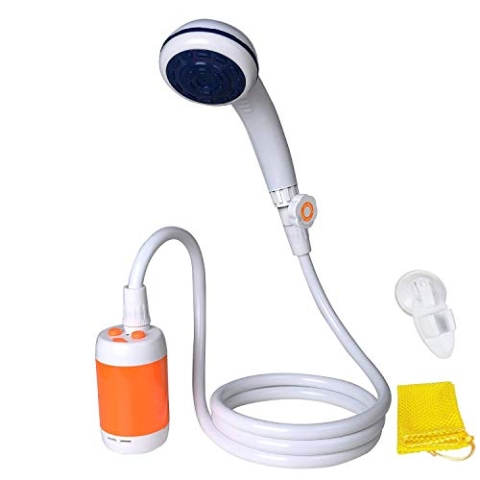 Tragbare Dusche Elektrische Dusche Camping Dusche für Zuhause oder im Freien duschen Auto waschen Pet baden Vegetation Bewässerung mit Duschkopf Absperrventil und eingebauter 4800mAh Batterien
