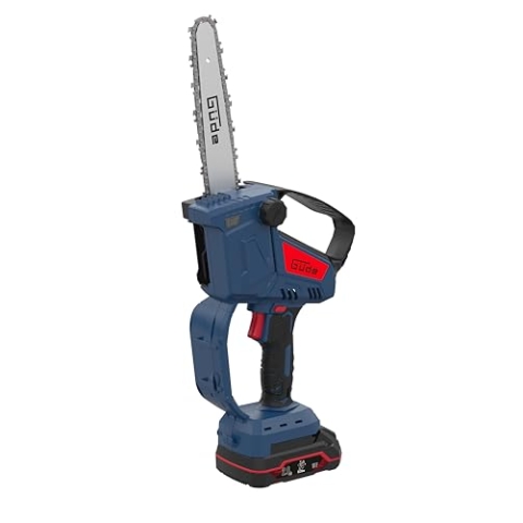 Güde Akku Minikettensäge GMK 18-201-05 (18 V, Brushless, automatische Kettenschmierung, werkzeugloses Kettenschnellspannsystem, Schnittlänge 130 mm, Ketten- & Schwertschutz, inkl. Akku & Ladegerät)