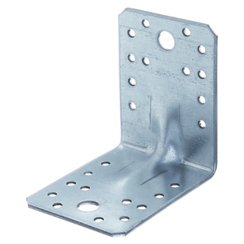 Alberts 837563 Schwerlast-Winkelverbinder mit Sicke | sendzimirverzinkt | 90 x 90 x 65 mm | 50er Set