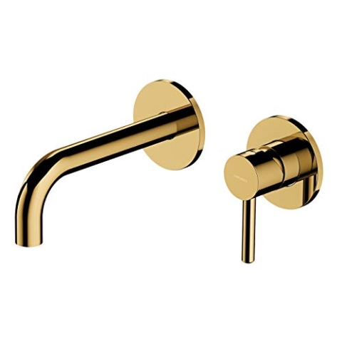 Gold Farbe Messing Badezimmer Becken Verborgen Mischbatterie Single Tülle Hebel