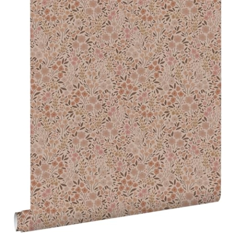 Tapete Blumen Terrakottarosa 0.53 x 10.05 m - von ESTAhome