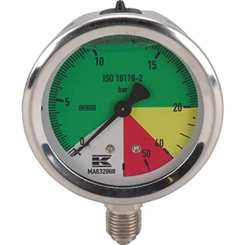 Manometer isometrico der Glycerinseife mit Gehäuse aus Stahl Ø 63 mm von AMA