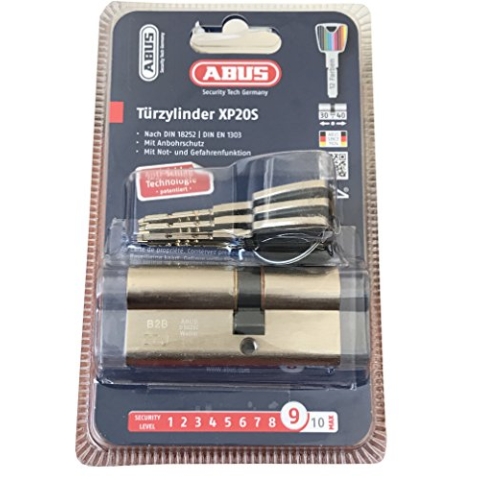 ABUS Türzylinder XP20S Profilzylinder inklusive Sicherungskarte und 3 Schlüsseln 76645 (1, 30/40)